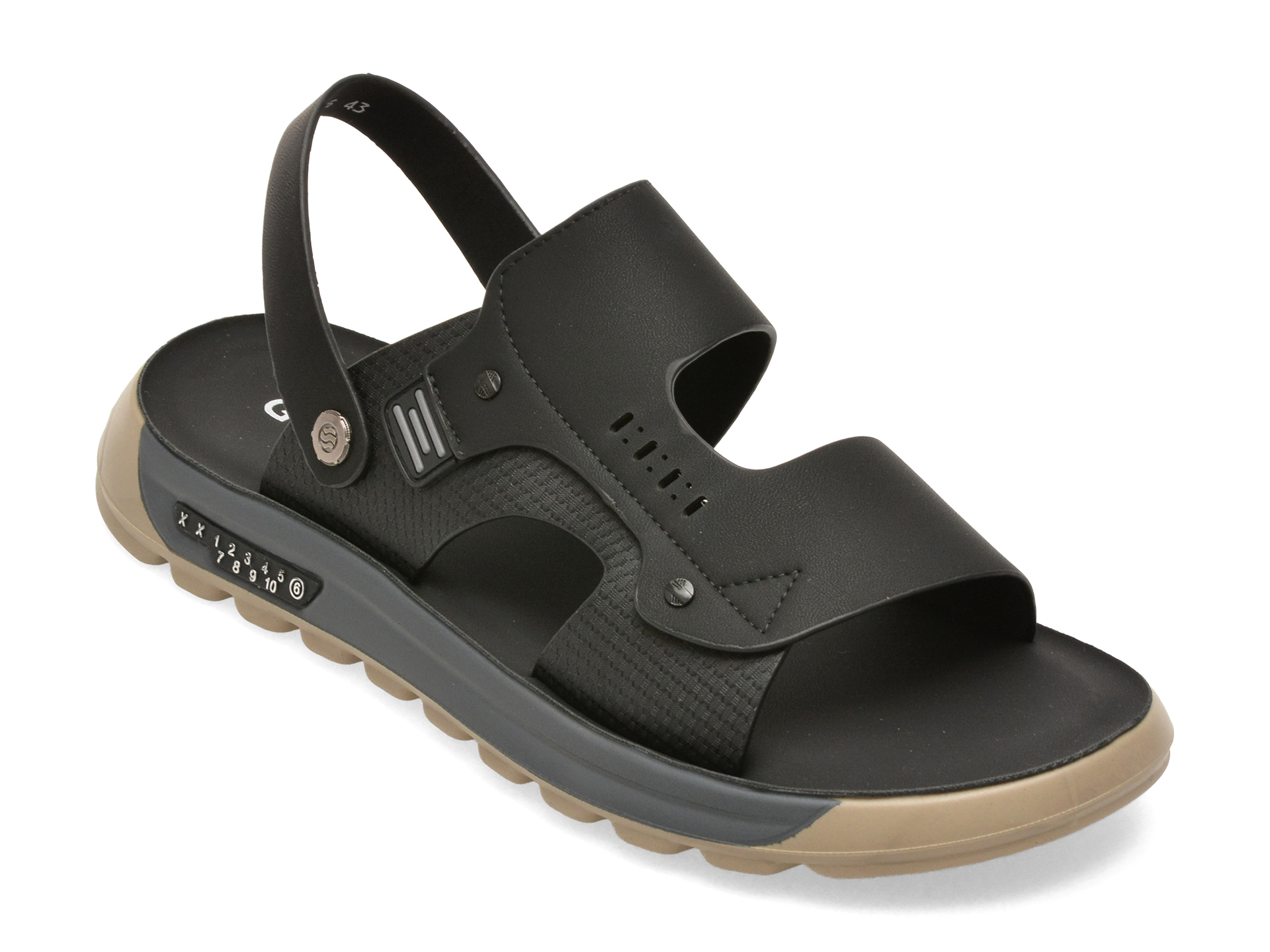 Sandale GRYXX Negre Barbati Piele Naturala