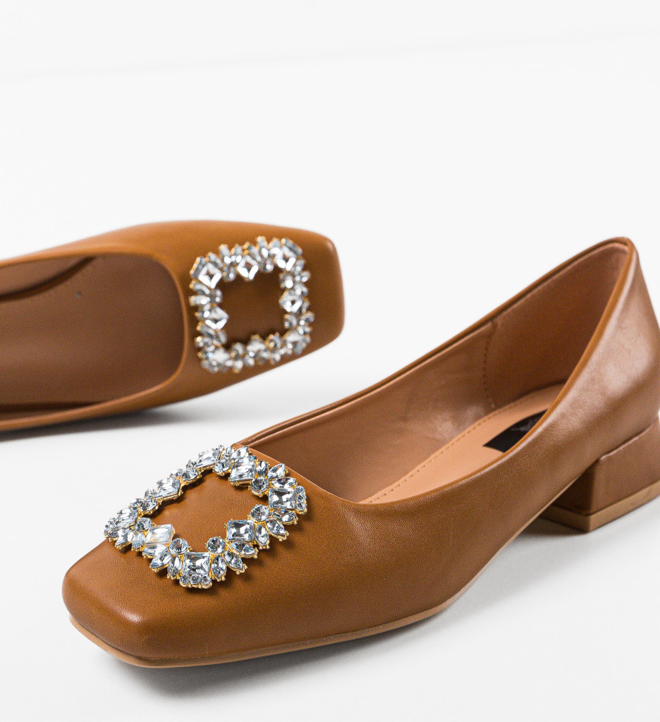Pantofi Dama Christopher Camel cu Toc Eleganti - imagine 6