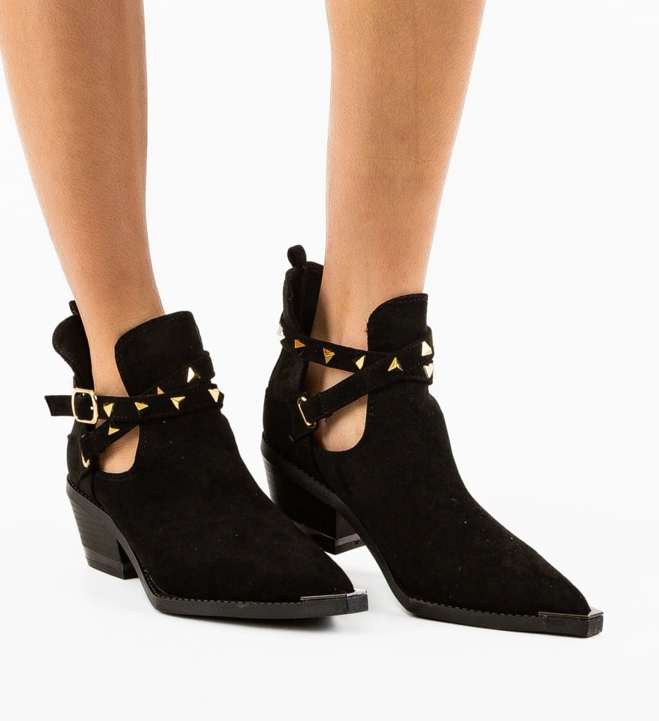 Botine Dama Qamar Negre | Eleganță și Stil