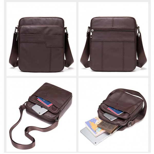Geanta barbati Pfy Luis GT1319 din piele naturala, maro - imagine 3