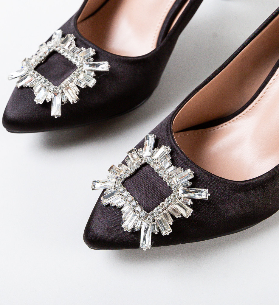 Pantofi Dama Bino Negri cu Toc Elegant - imagine 6