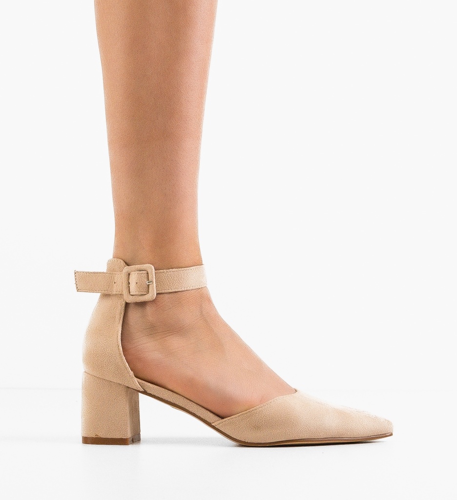 Pantofi dama Cain Bej eleganți cu toc - imagine 7