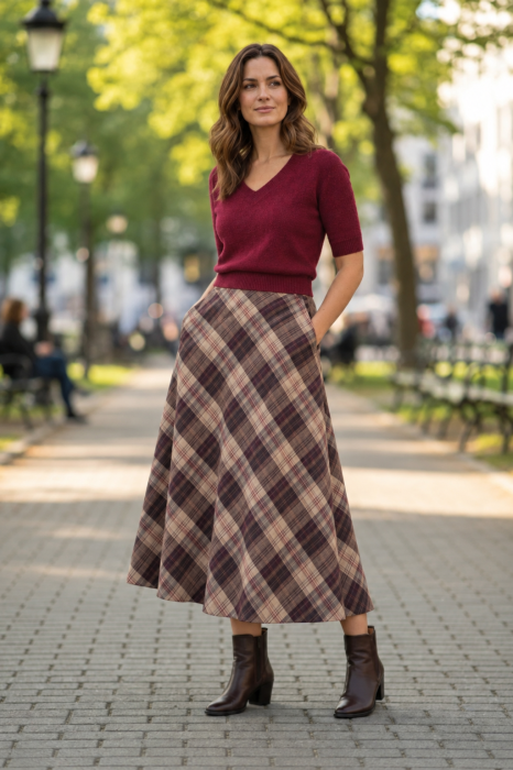 Fusta Midi Carouri Bej | Shopika - imagine 2