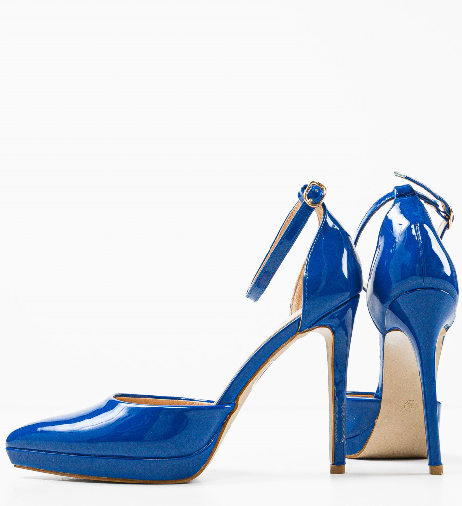 Pantofi cu Toc Fernanda Bleumarin Eleganți
