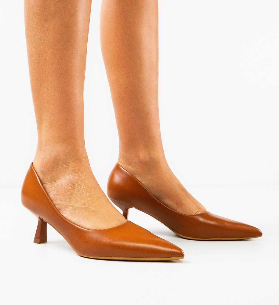 Pantofi Reid Camel cu Toc Eleganți - Stil și Confort - imagine 2