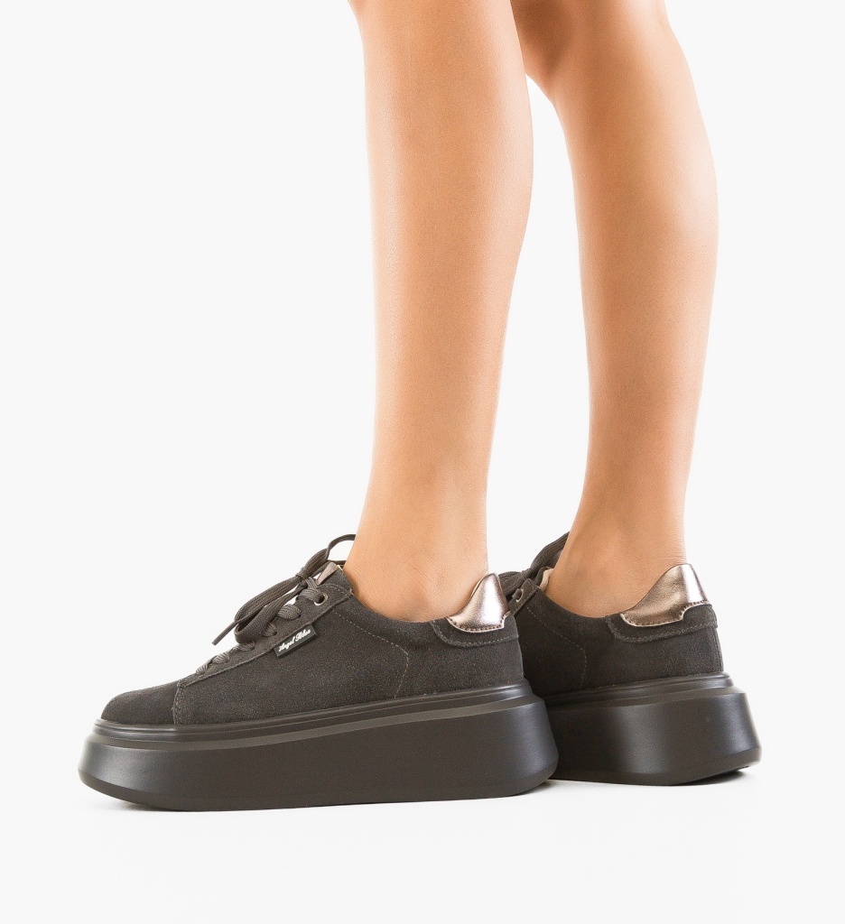 Sneakers Dama Kamin Gri - Confort și Stil - imagine 3