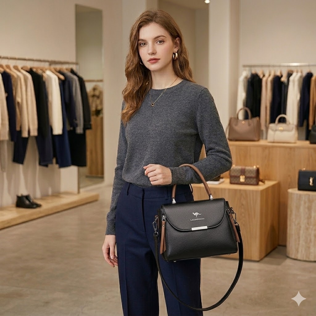 Geanta Dama Delis Samira GT3121 Neagra Piele Ecologica - imagine 2