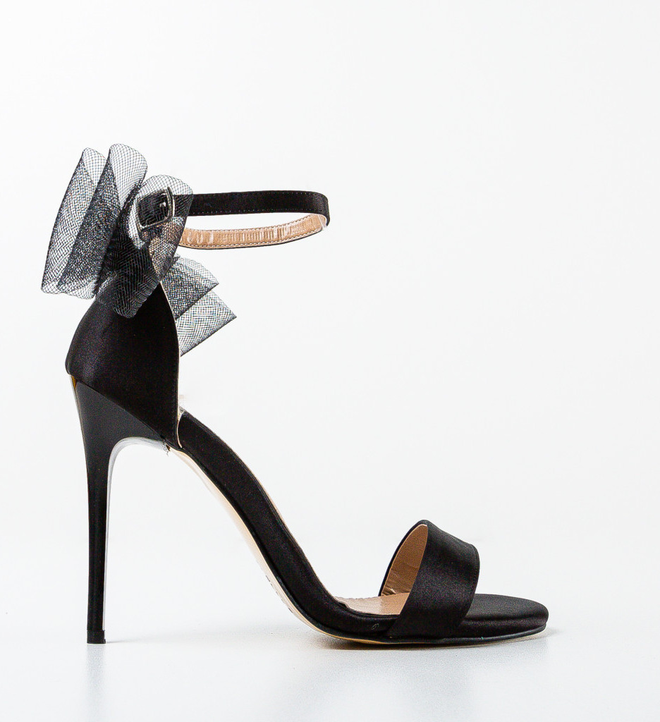 Sandale Dama Padasa Negre Elegante cu Toc - imagine 4
