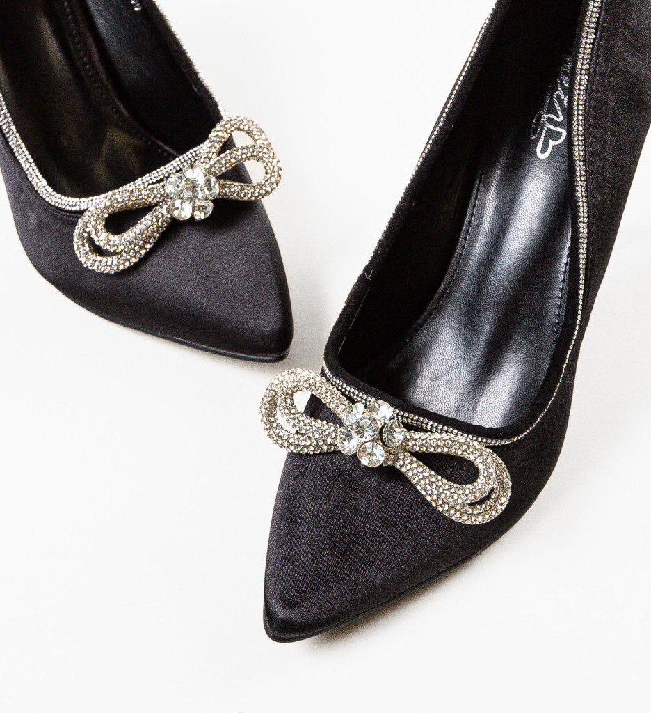 Pantofi Toc Eleganti Negri - Stil Refined - imagine 4