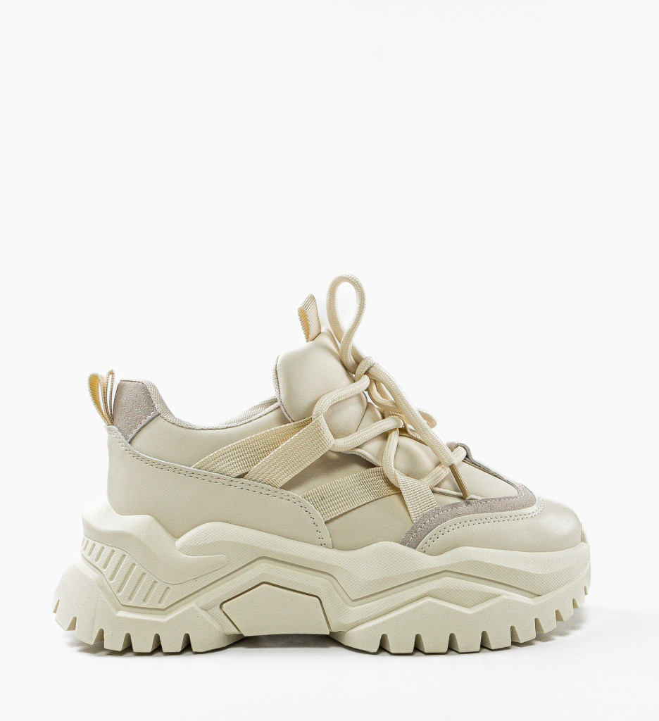 Sneakers Dama Bej Harding | Confort Zi de Zi - imagine 3