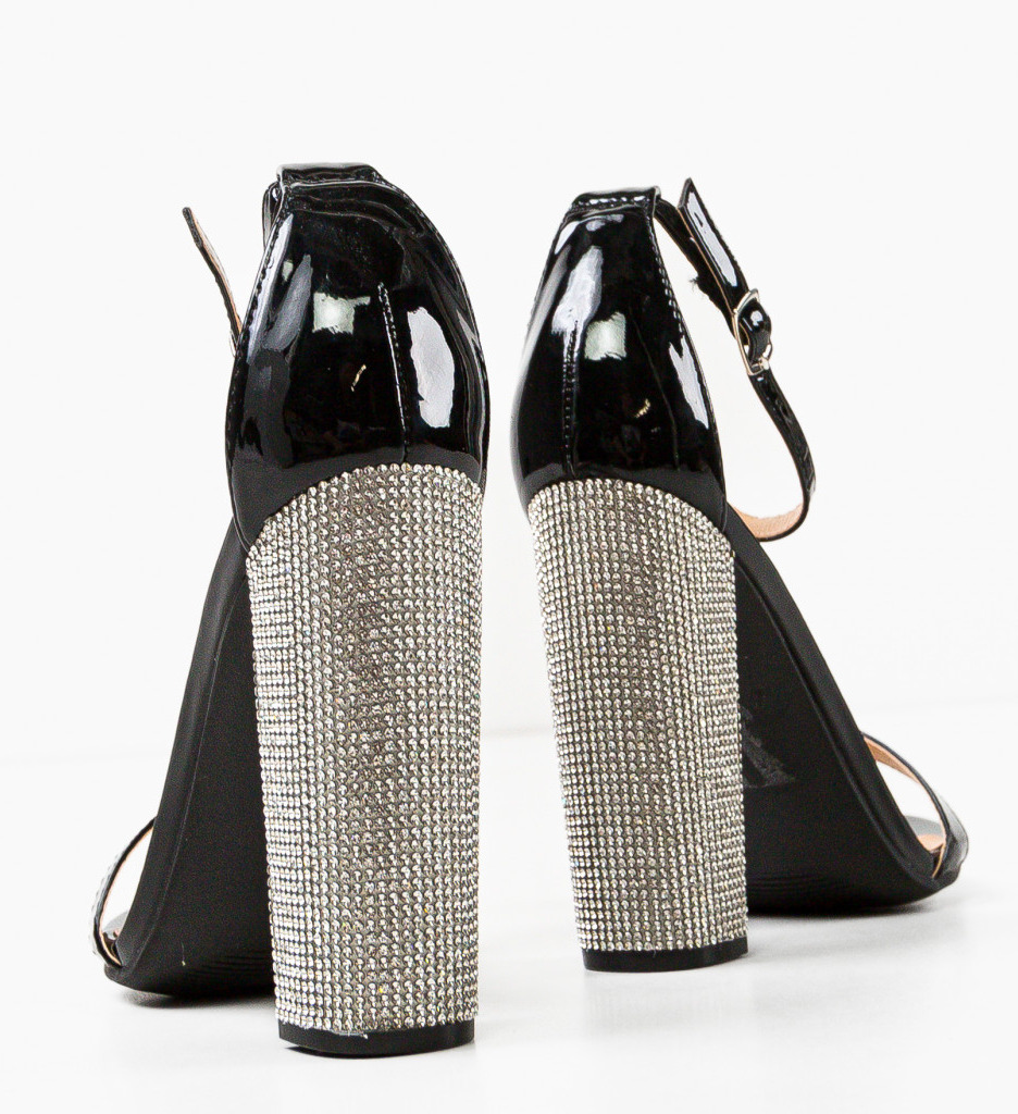 Sandale Archer cu Toc Elegante Negre - imagine 8