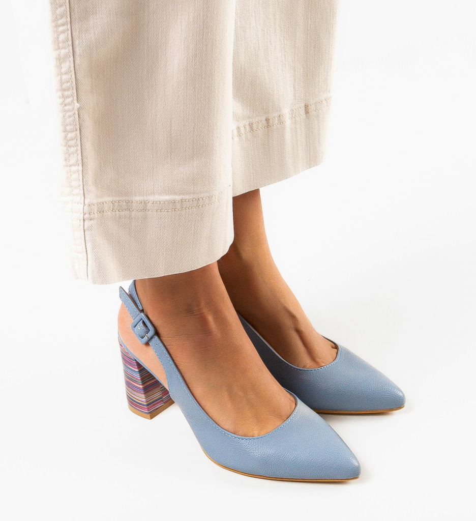 Pantofi Toc Soka Albastru - Eleganță și Stil