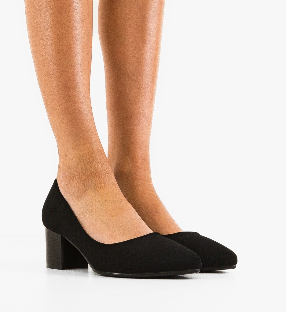 Pantofi cu Toc Perkins Negri 2 - Stil Clasic
