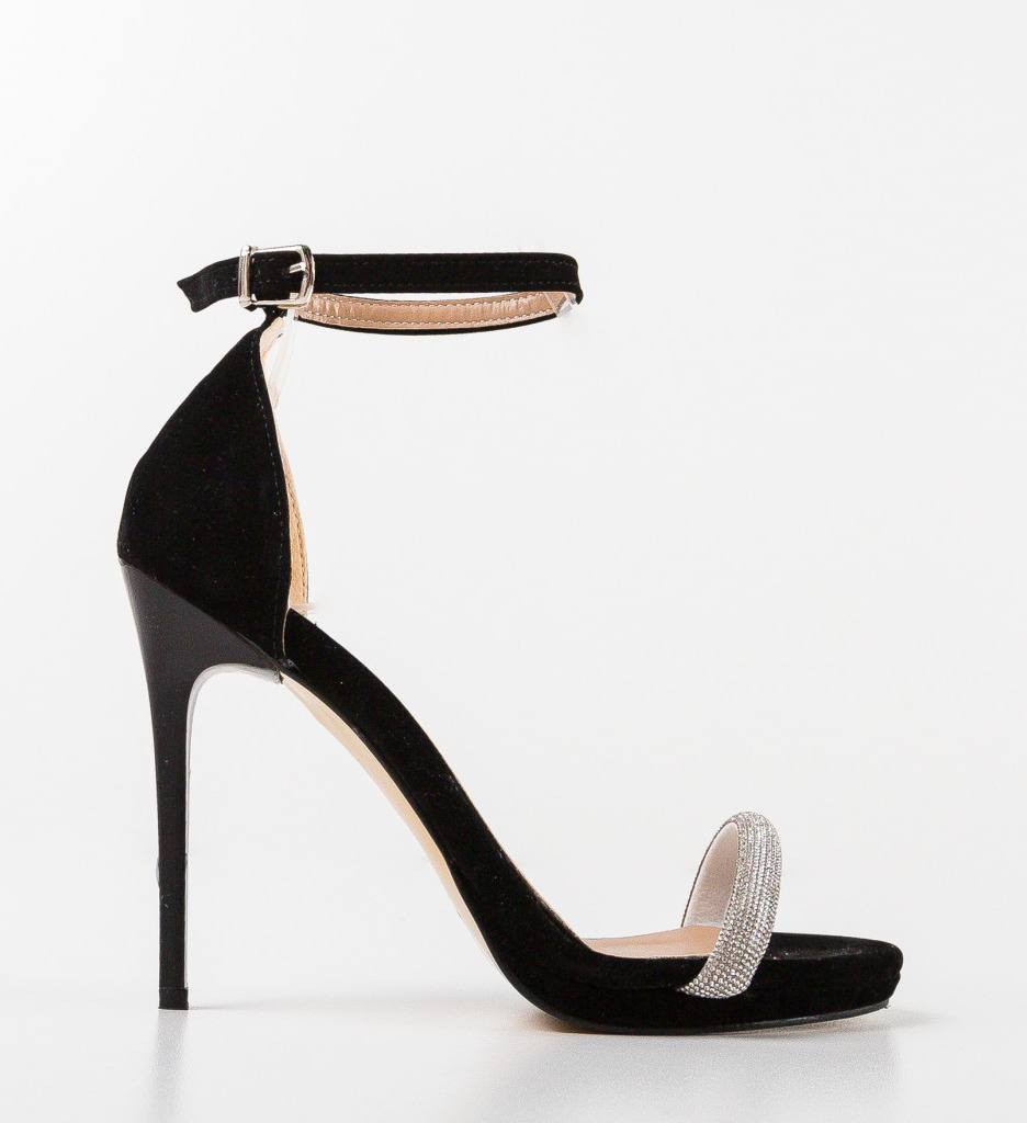 Sandale Tipsy Negre cu Toc Elegant - imagine 5