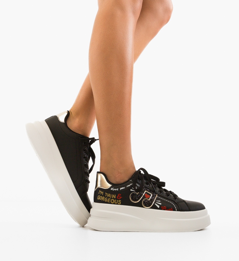 Sneakers Imoge Negri Dama - Confort și Stil - imagine 2