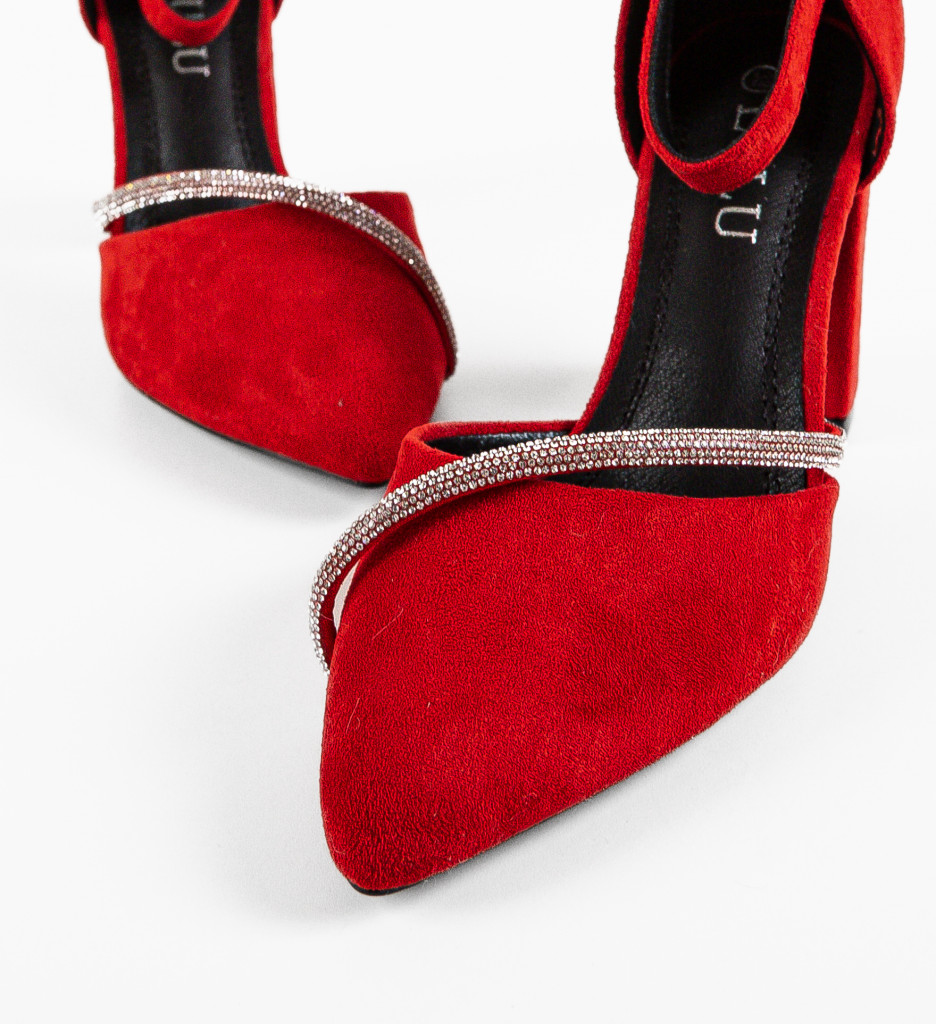 Pantofi Rosii cu Toc Eleganți | Dem - imagine 7