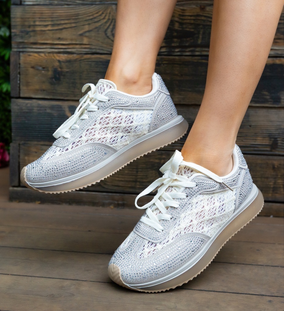 Sneakers Dama Ynny Bej Confortabili - imagine 3