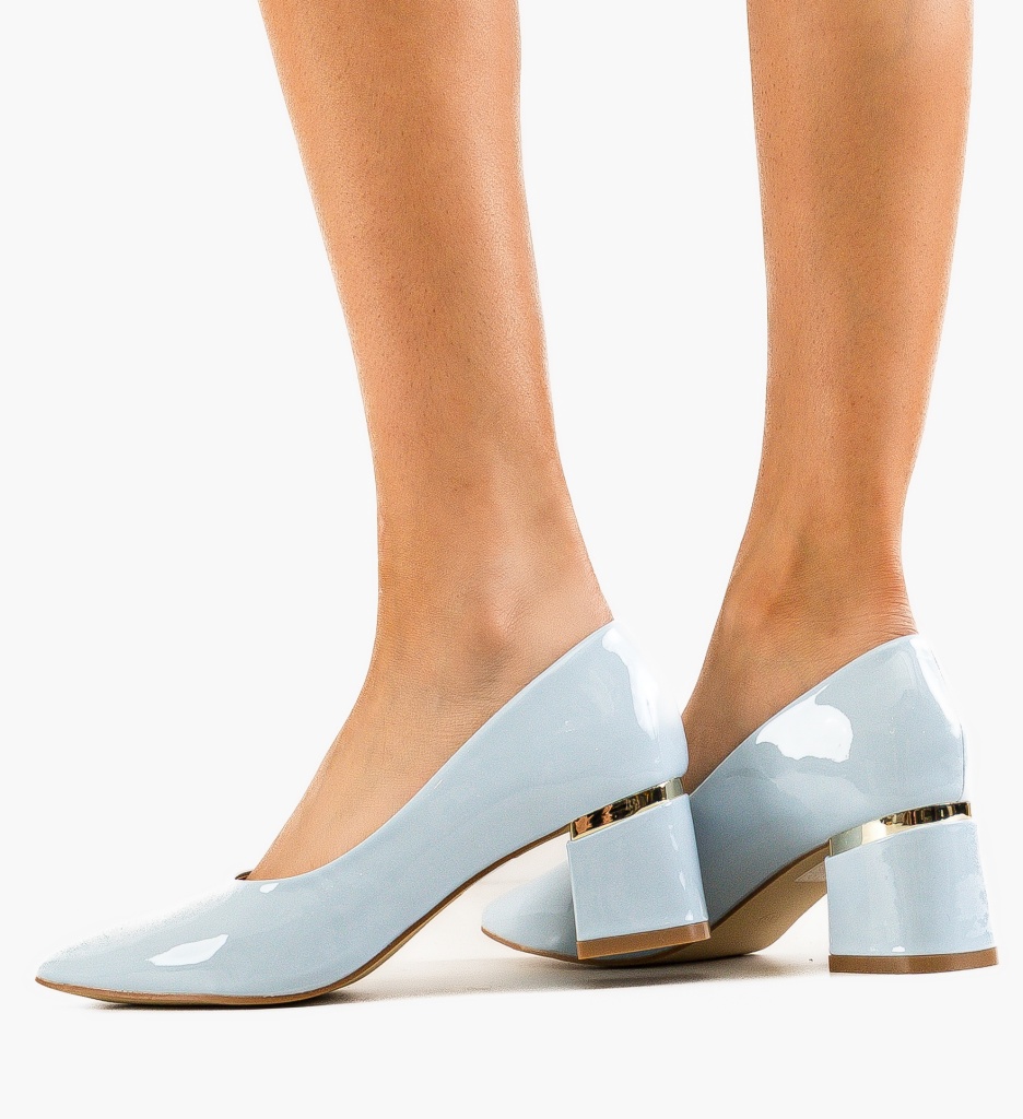 Pantofi Tyrkas Albastri cu Toc Eleganți - imagine 3