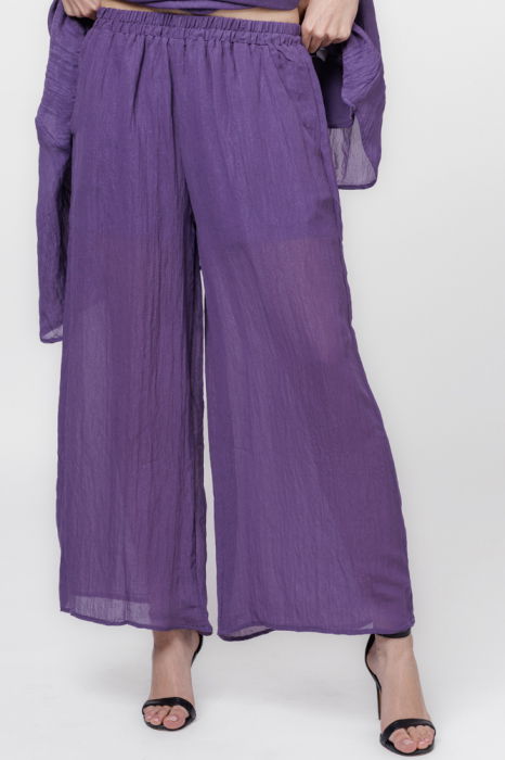 Pantaloni U see Eleganți Mov cu Tencel