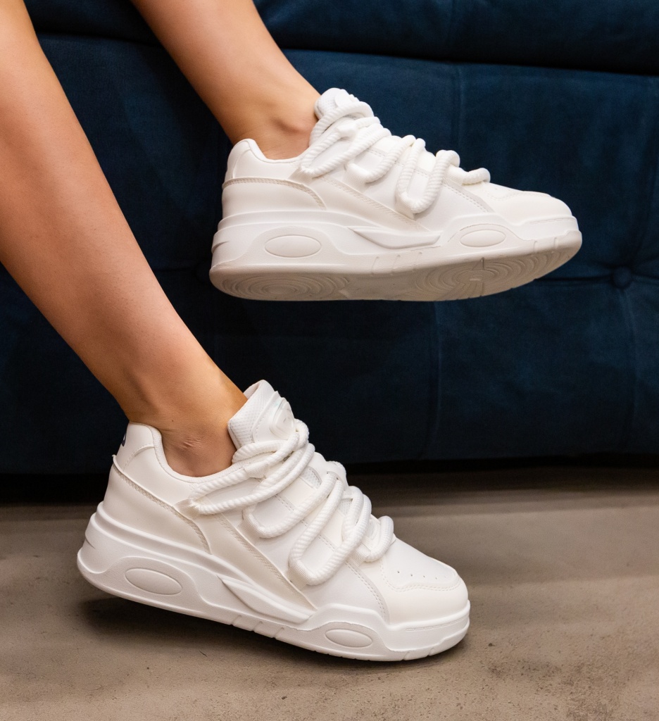 Sneakers Dama Nima Albi | Confort și Stil