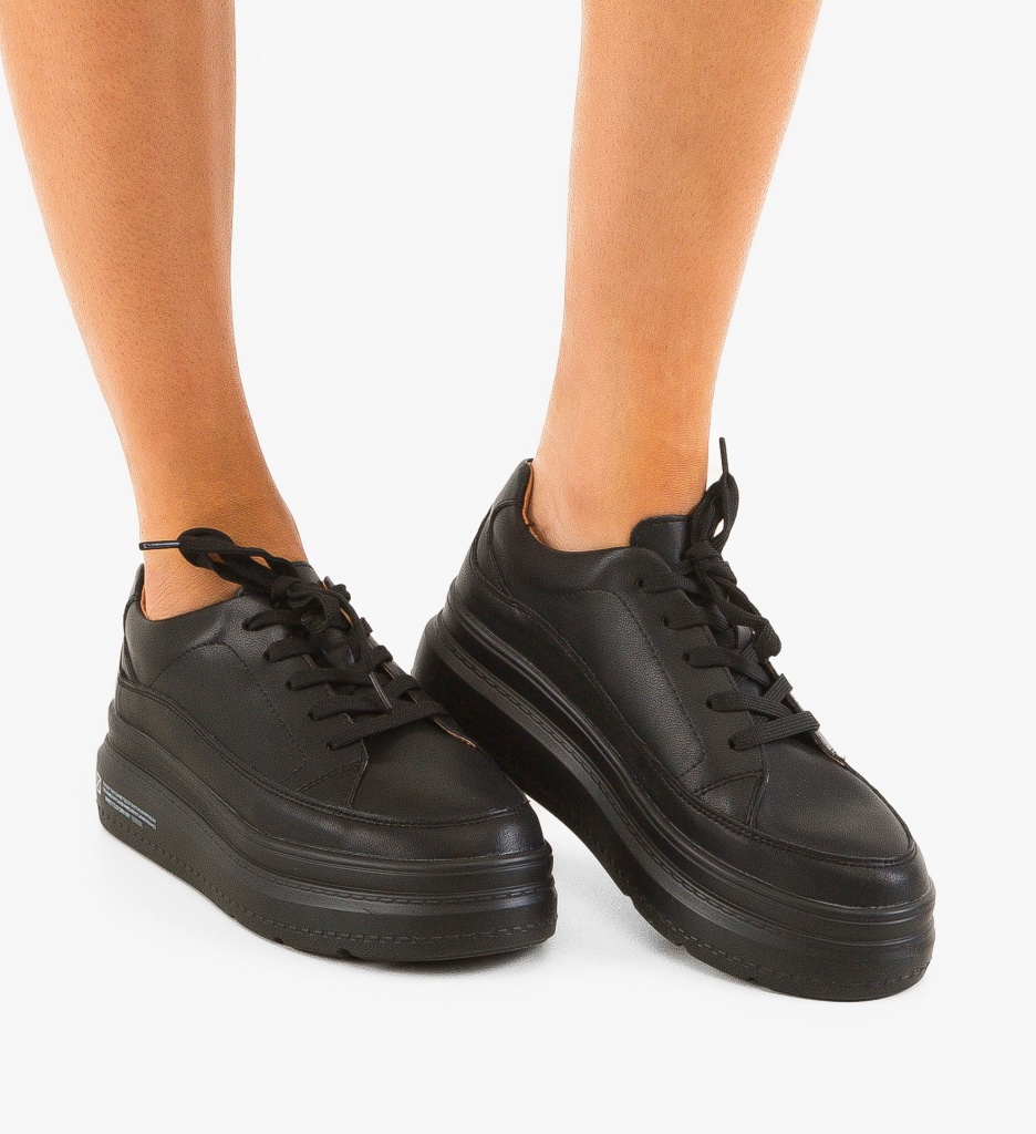 Sneakers Dama Moon Negri | Stil si Confort - imagine 2