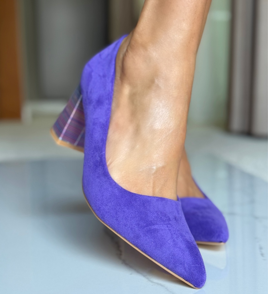 Pantofi cu Toc Ferne Mov | Eleganți și Moderni - imagine 4
