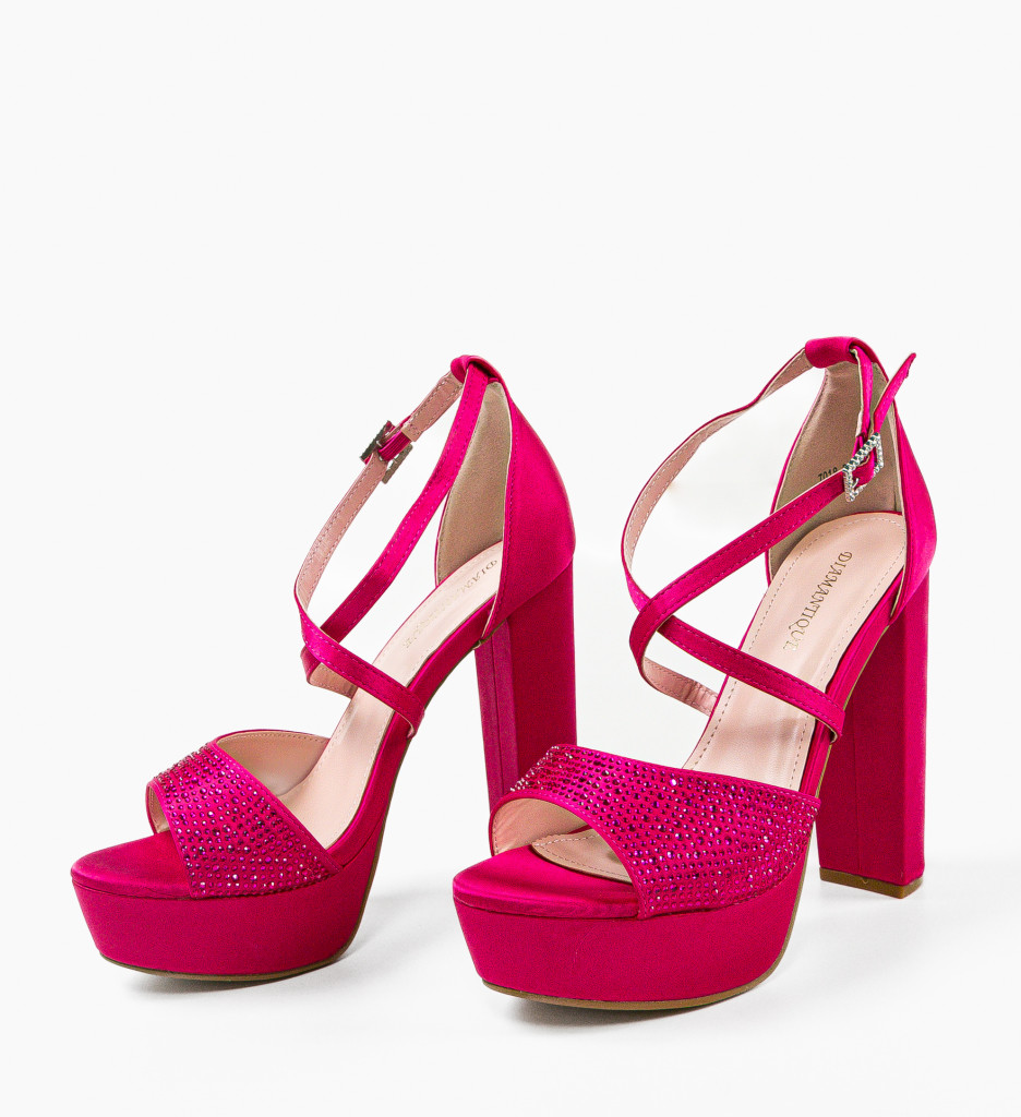 Sandale Parthen Fuchsia cu Toc Elegant - imagine 6