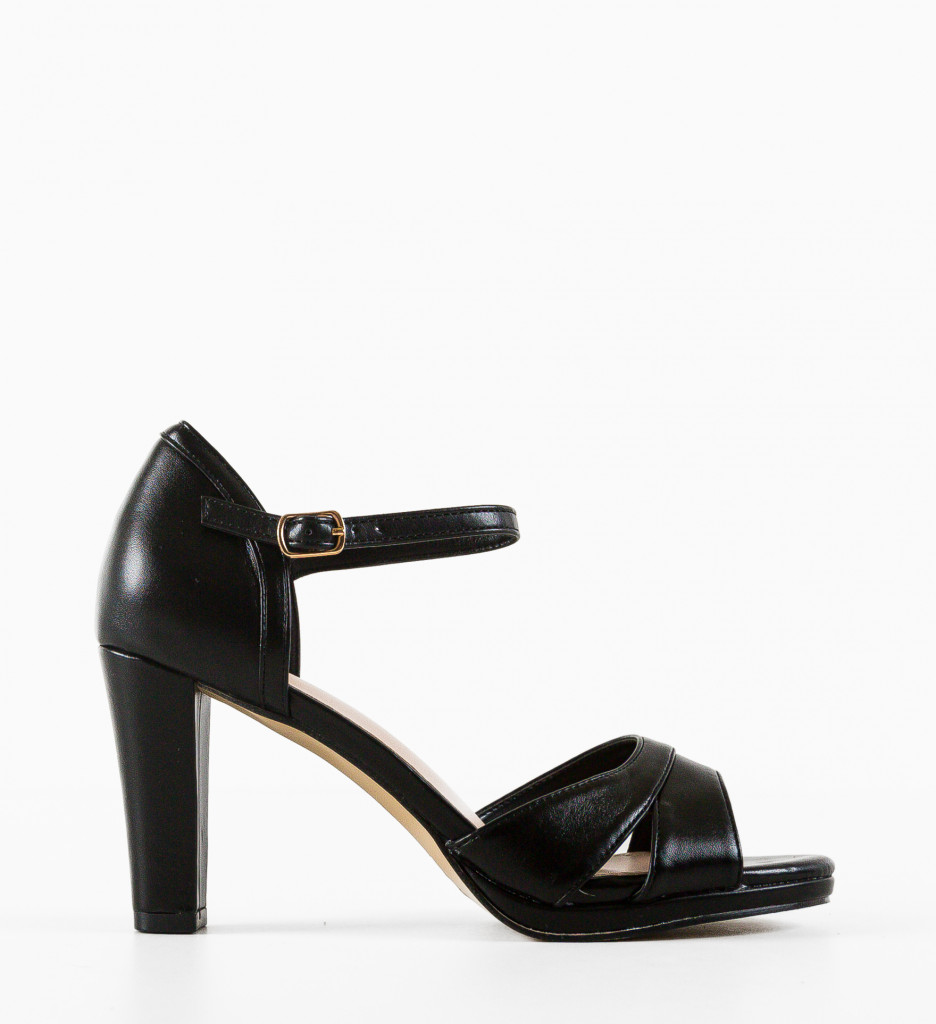 Sandale Toc Saniblue Negre | Eleganță și Stil - imagine 4