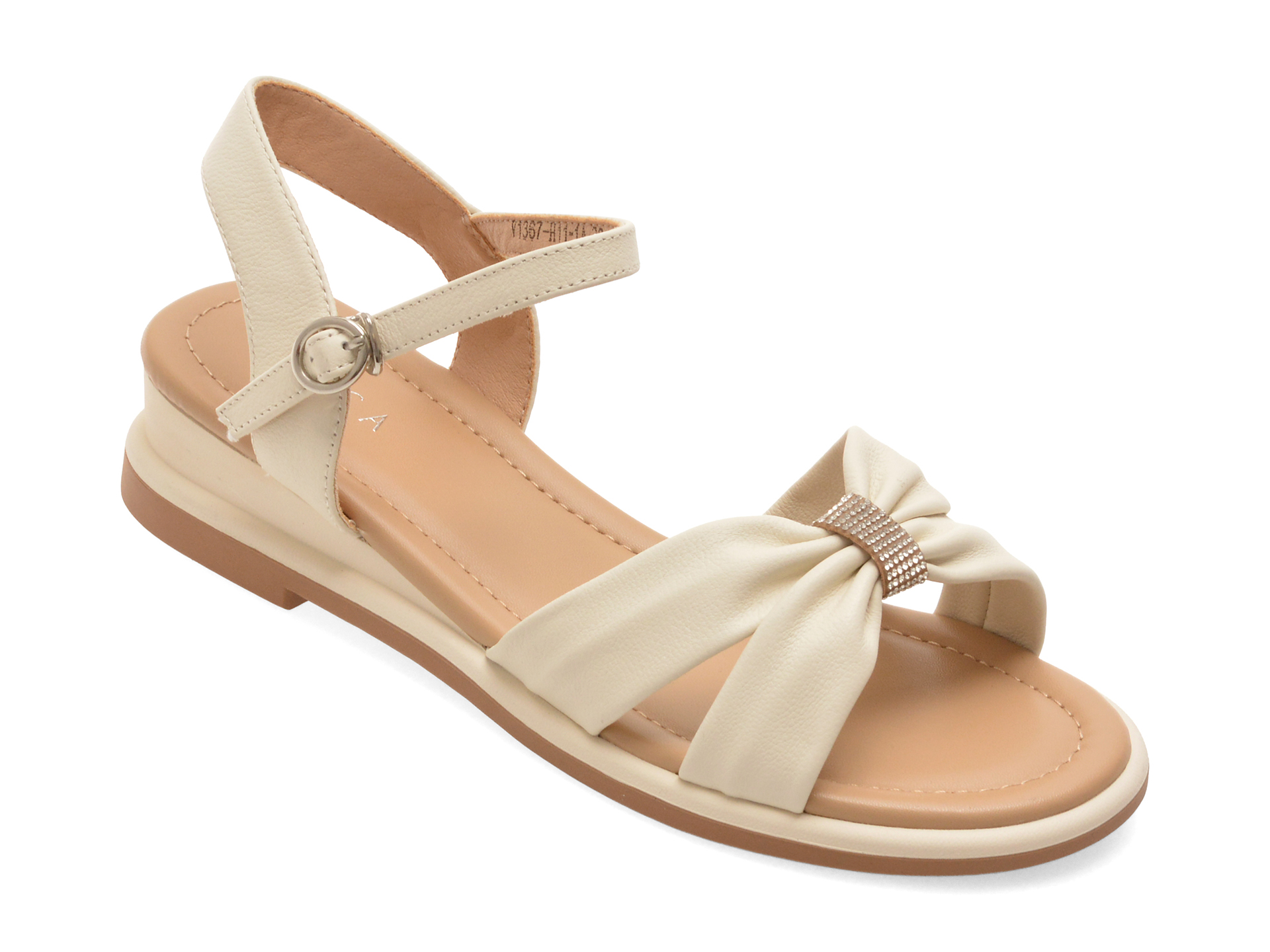 Sandale EPICA bej din piele naturala - imagine 2