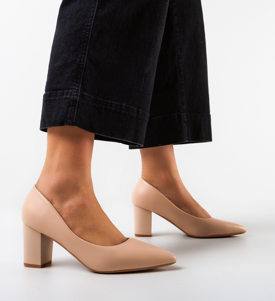 Pantofi Dama Boyleb Bej cu Toc Elegant