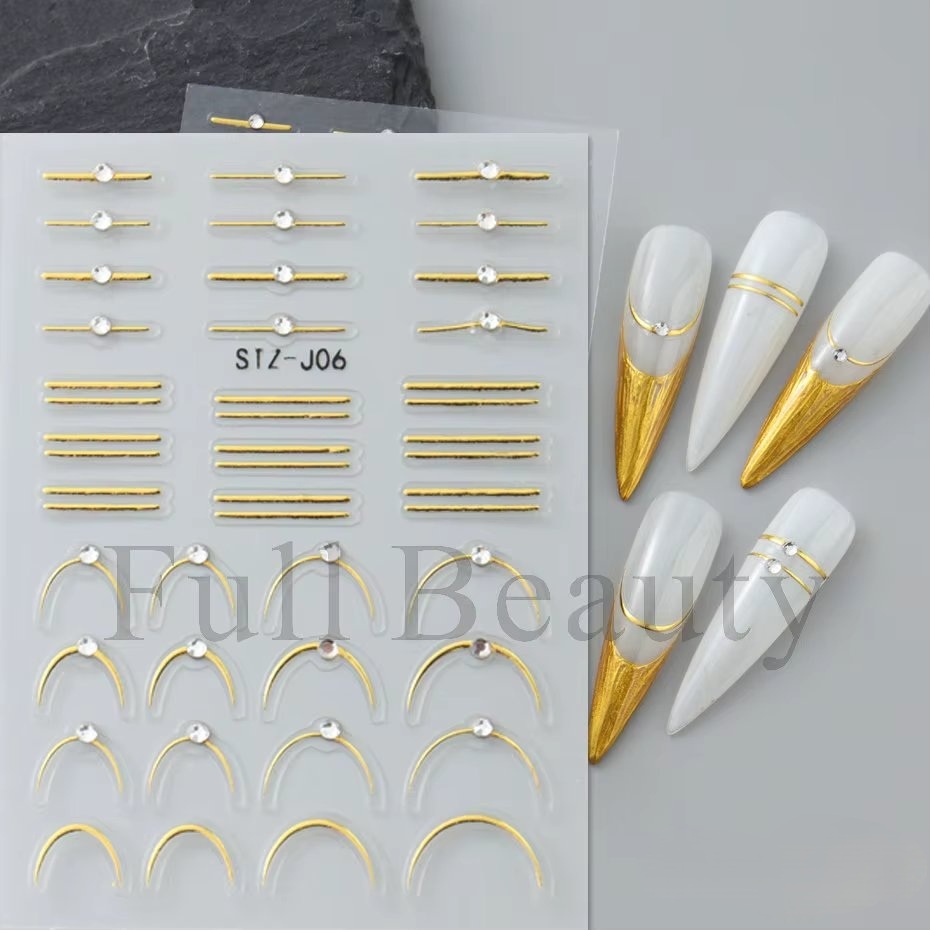 Abtibilduri Unghii 3D Marquise Auriu | Nail Art Rapid