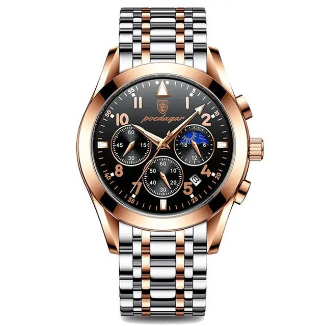 Ceas Barbatesc Poedagar CS1333 Argintiu Rose Gold