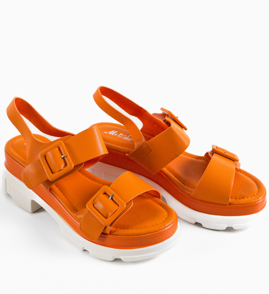 Sandale Dama Portocalii Robute - Confort & Stil - imagine 11