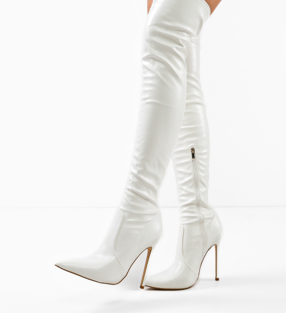 Cizme Dama Kaduku Albe | Eleganta si Stil - imagine 4
