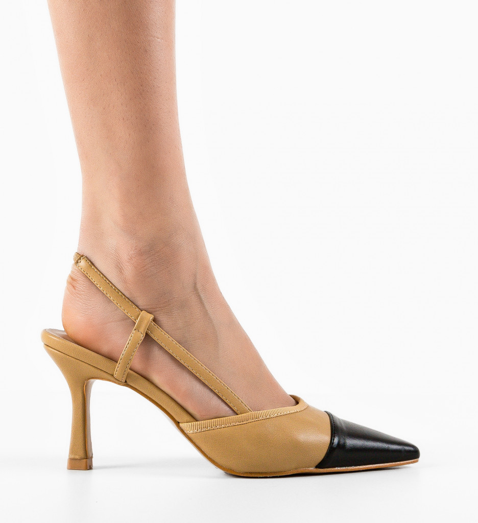 Pantofi Toc Bej Jadeit Eleganți - imagine 5