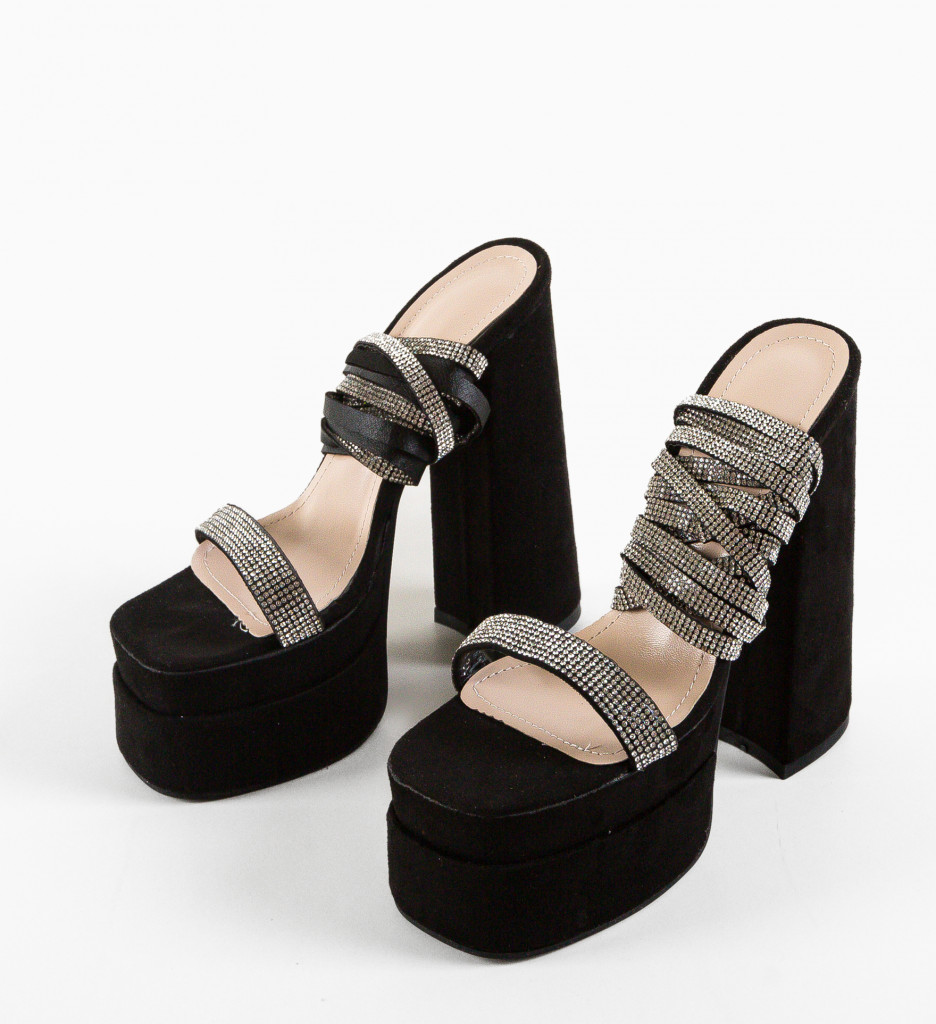 Sandale Strap Negre Elegante - imagine 6