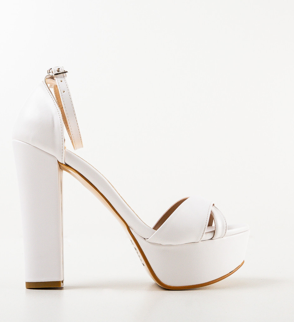 Sandale Barby Albe cu Toc - Eleganță și Stil - imagine 4