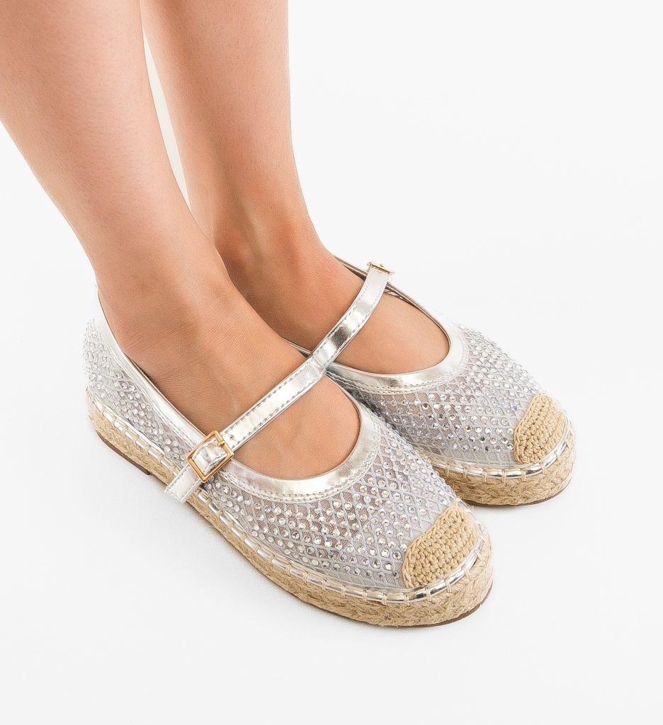 Espadrile Dama Vera Argintii - Confort Eleganță - imagine 3