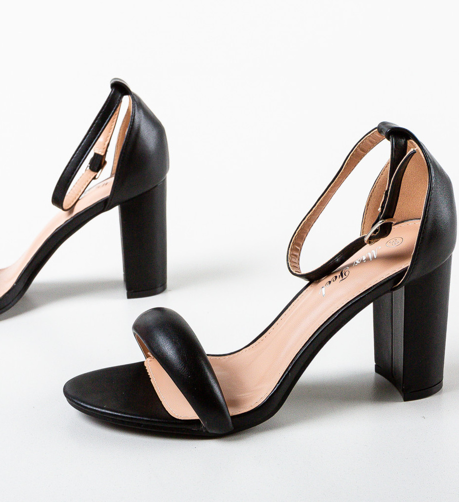 Sandale cu Toc Bethan Negre Elegante - imagine 5