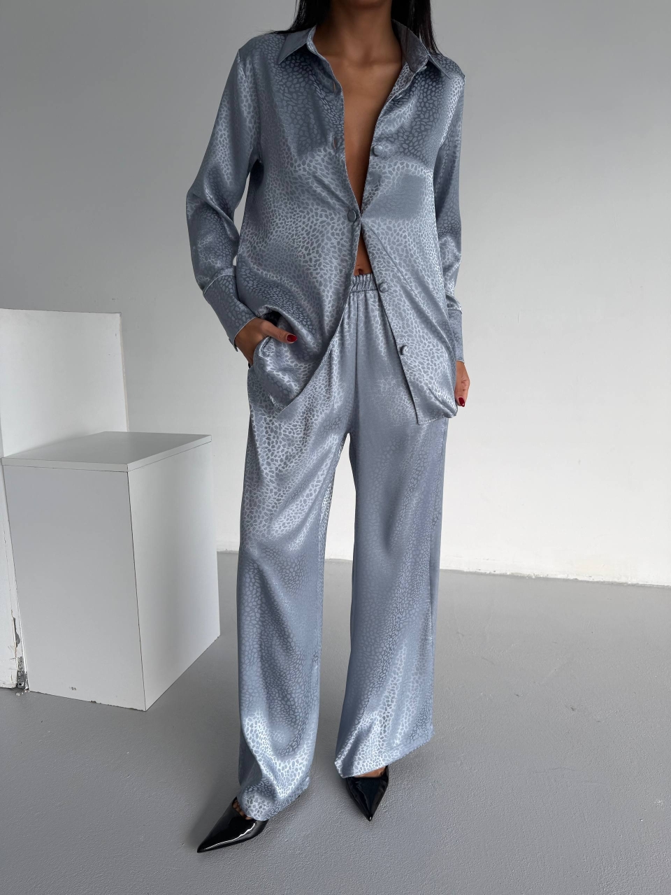 Set Pijama Dama Delis Gri 2 Piese - imagine 6