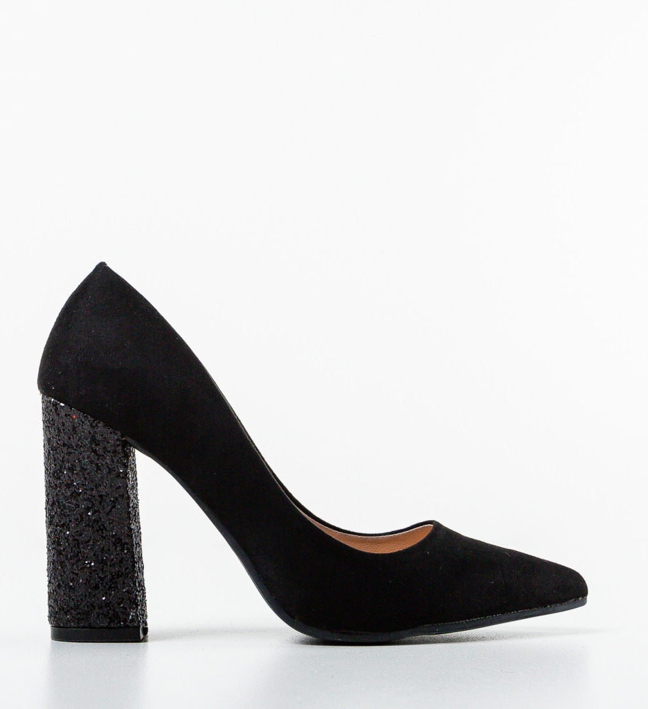 Pantofi Clarke Negri Eleganți cu Toc - imagine 5