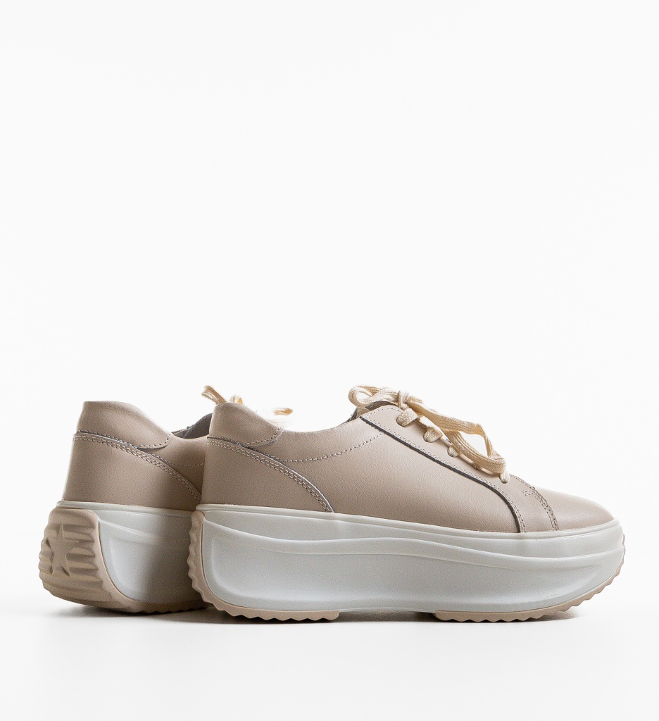 Pantofi Casual Yrna Bej Confortabili - imagine 4