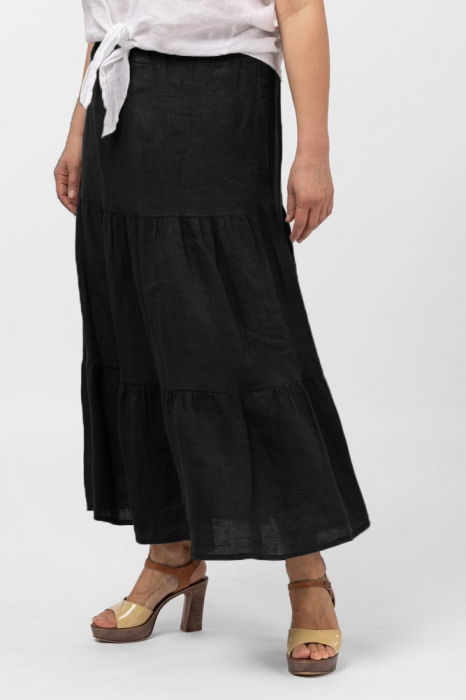 Fusta In Neagra Volane Shopika | Eleganță Naturală