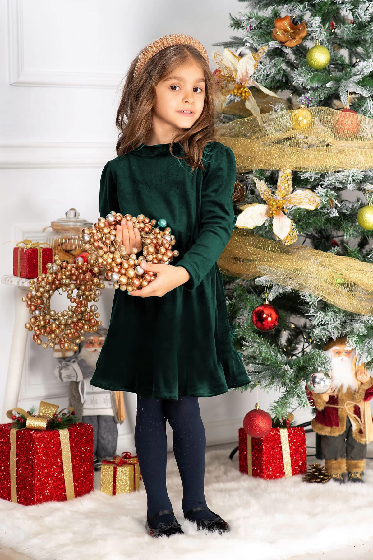 Rochie Fiolla Chanttal - Catifea Verde Eleganta