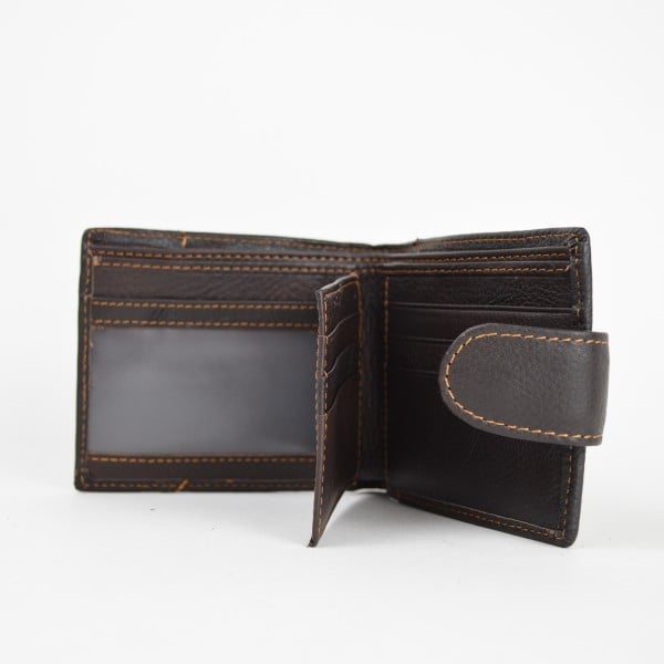 Portofel Oem Edward Piele Naturala - Negru, Elegant - imagine 3