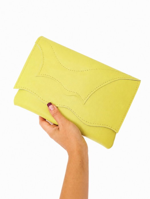 Plic Galben Piele Naturală | Shopika Eleganță - imagine 2