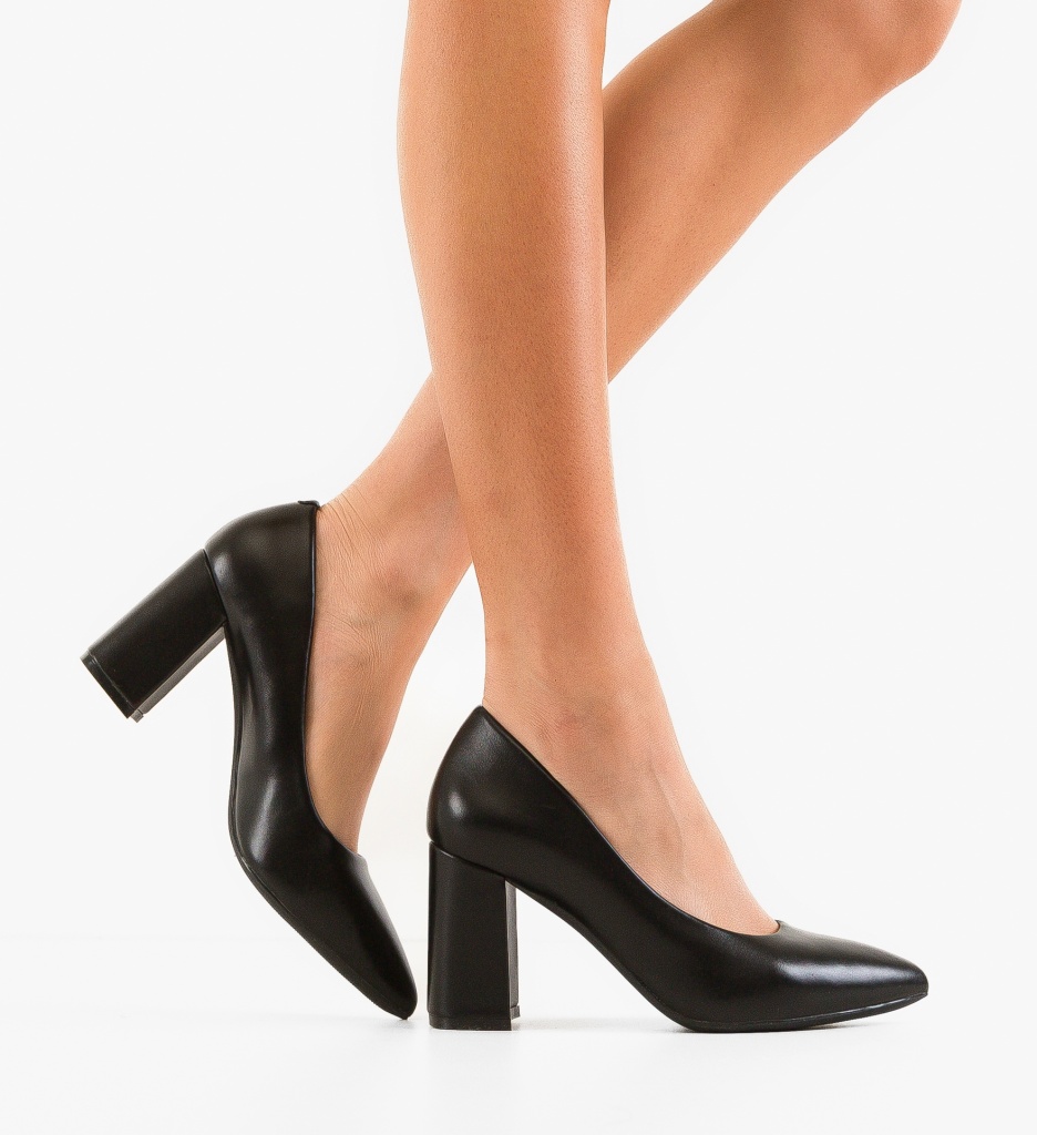 Pantofi Dama Freska Negri Eleganți cu Toc - imagine 2