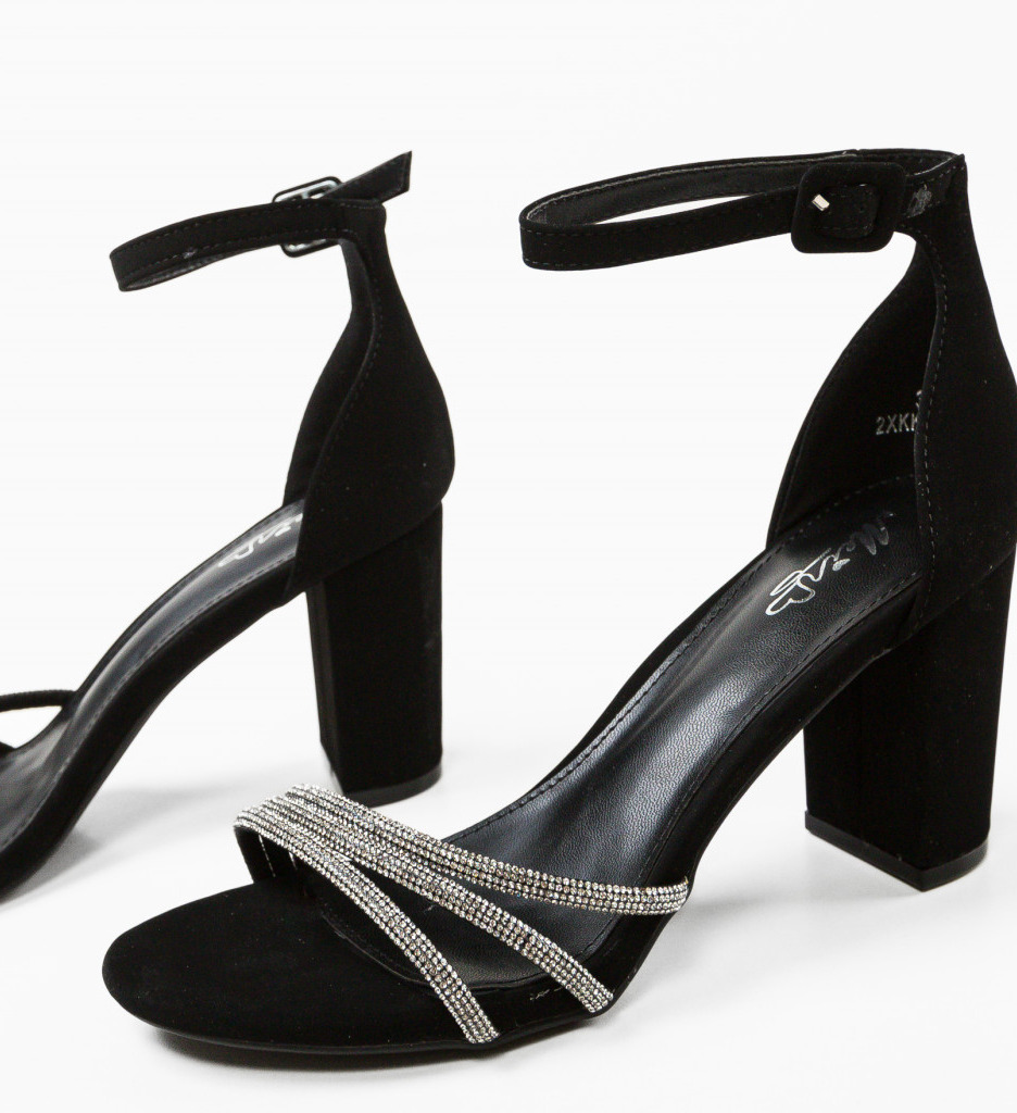 Sandale Scout Negre cu Toc Elegante - imagine 7