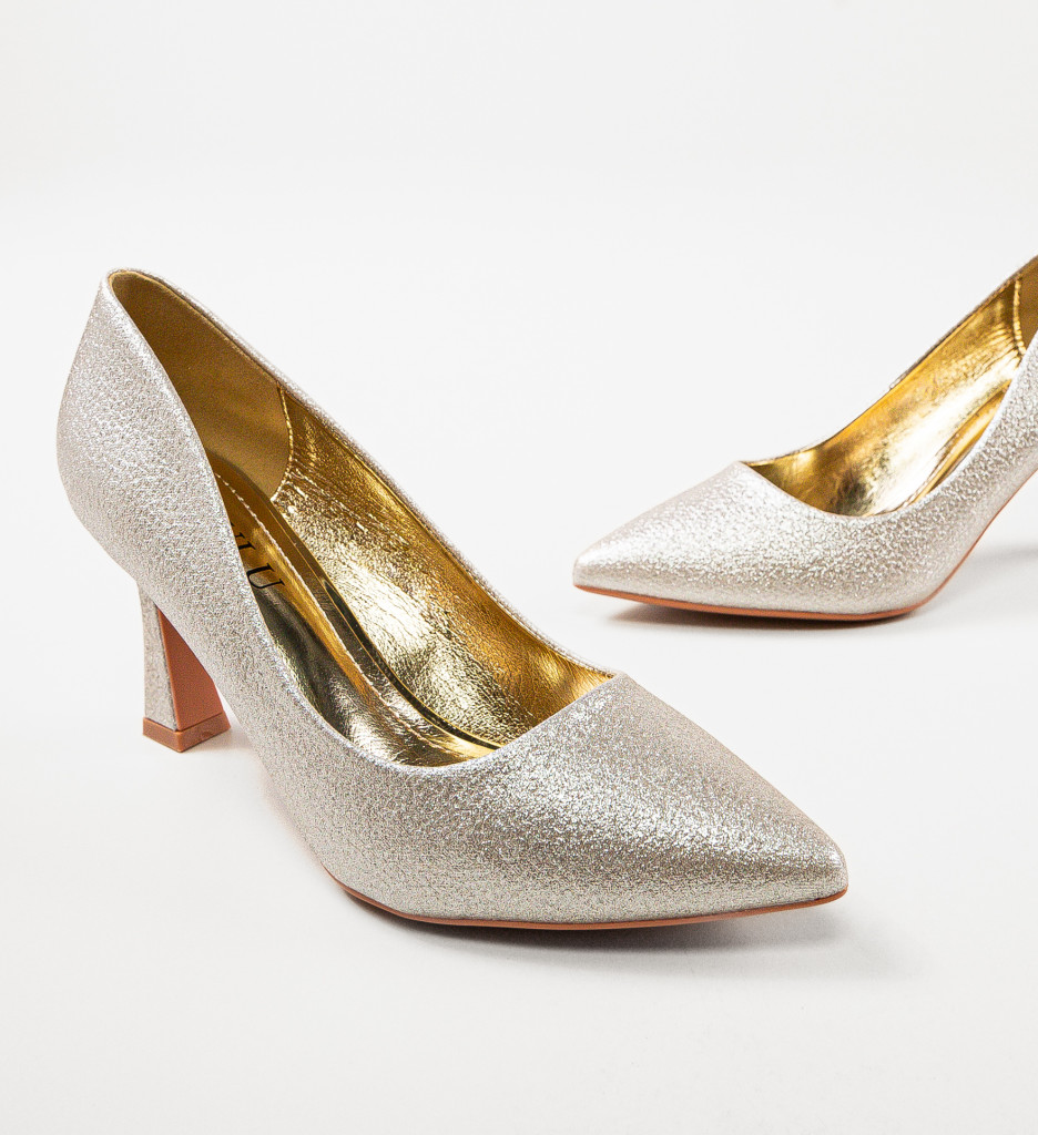 Pantofi Dama Auriu cu Toc | Eleganță și Stil - imagine 7