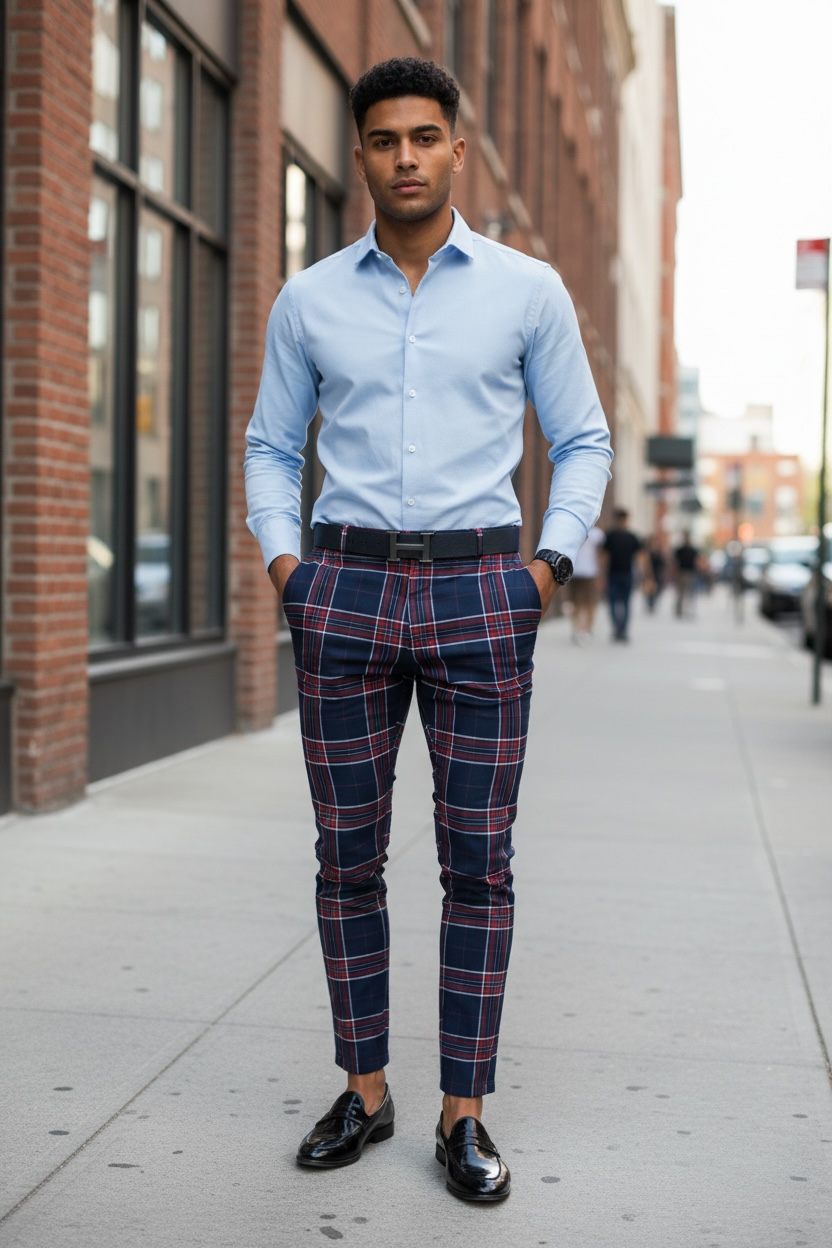 Pantaloni Eleganti Bleumarin Barbati - Stil Office - imagine 2